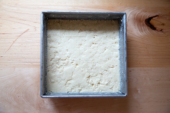 Dough in pan.