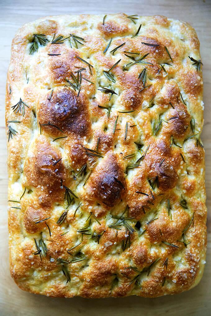 Just baked rosemary focaccia.
