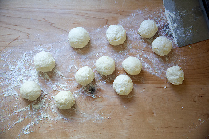 Sourdough flour tortilla balls.