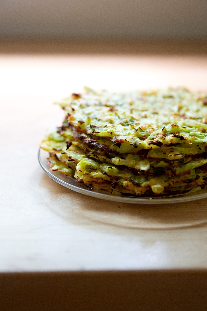 A stack of cabbage tortillas.